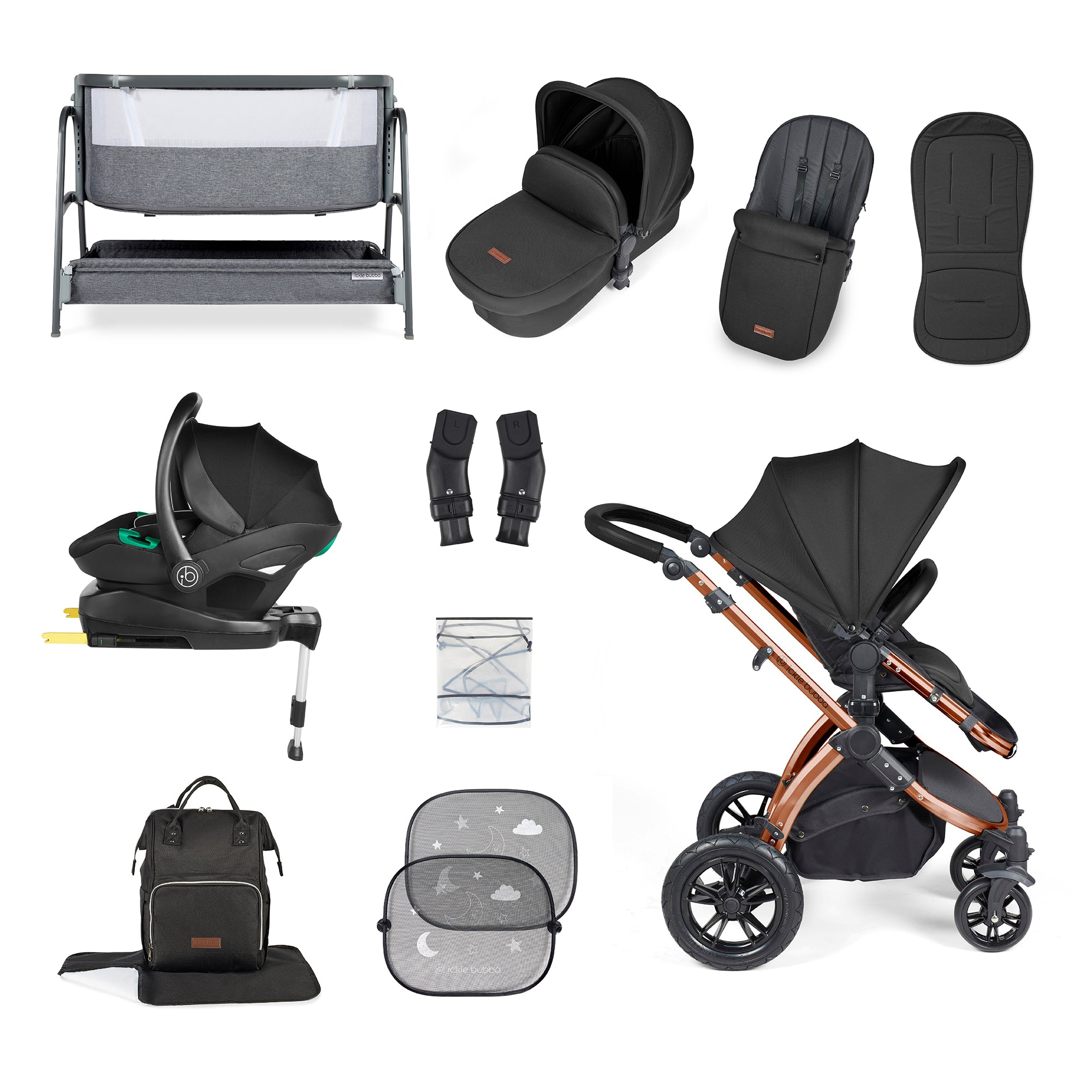 Stomp Luxe All-in-One I-Size Travel System With Isofix Base and Bubba&Me