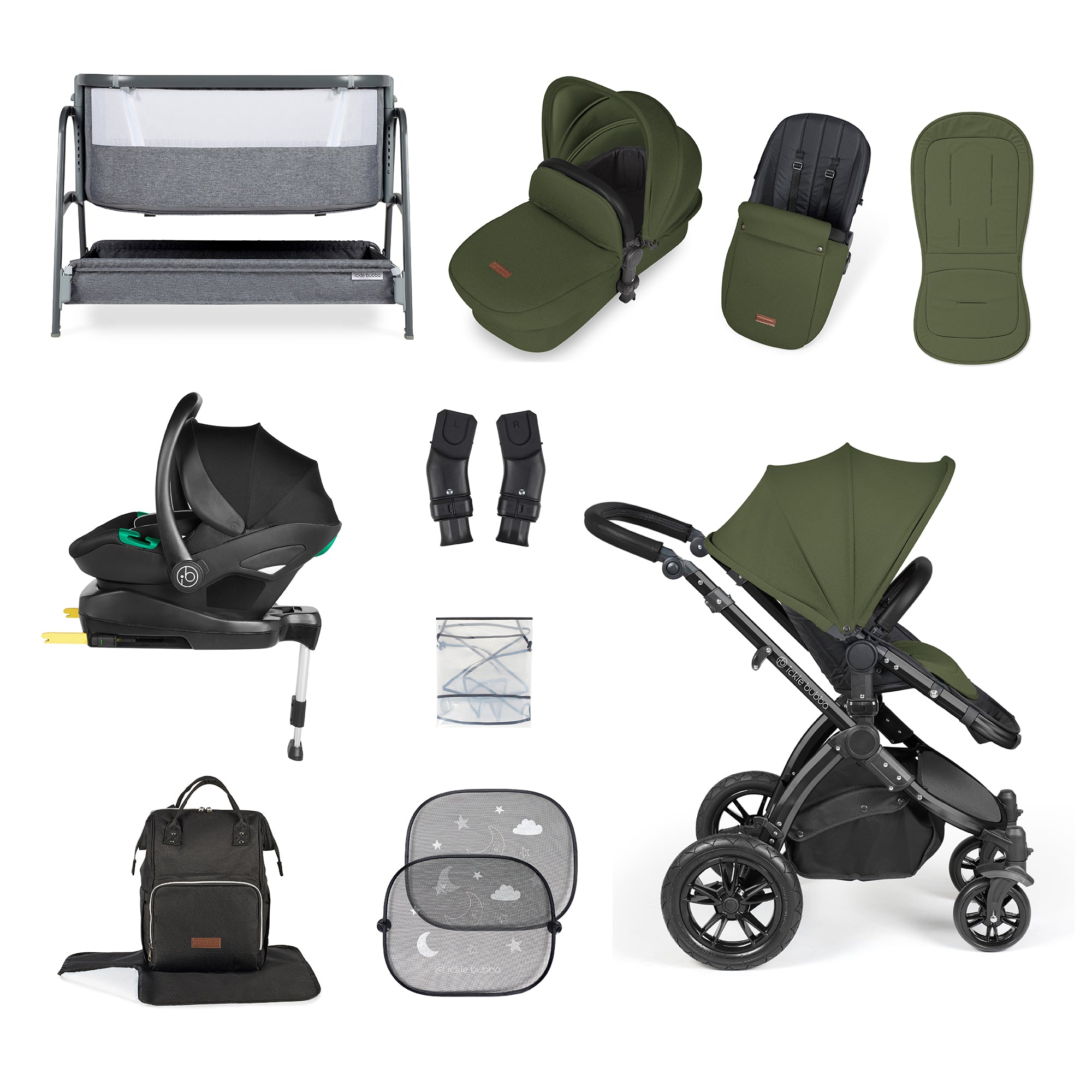 Stomp Luxe All-in-One I-Size Travel System With Isofix Base and Bubba&Me