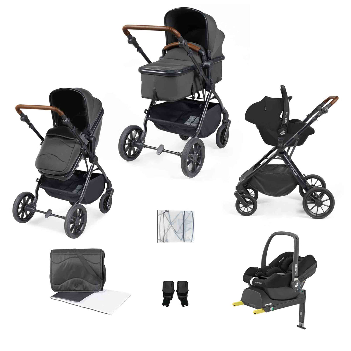Cosmo 9 Piece Travel System with Maxi-Cosi Cabriofix i-Size Car Seat & ISOFIX Base