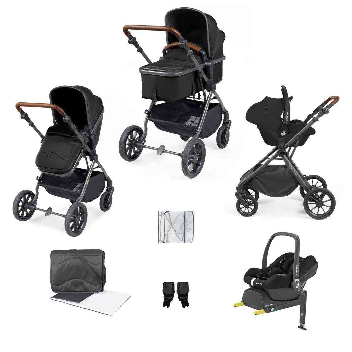 Cosmo 9 Piece Travel System with Maxi-Cosi Cabriofix i-Size Car Seat & ISOFIX Base