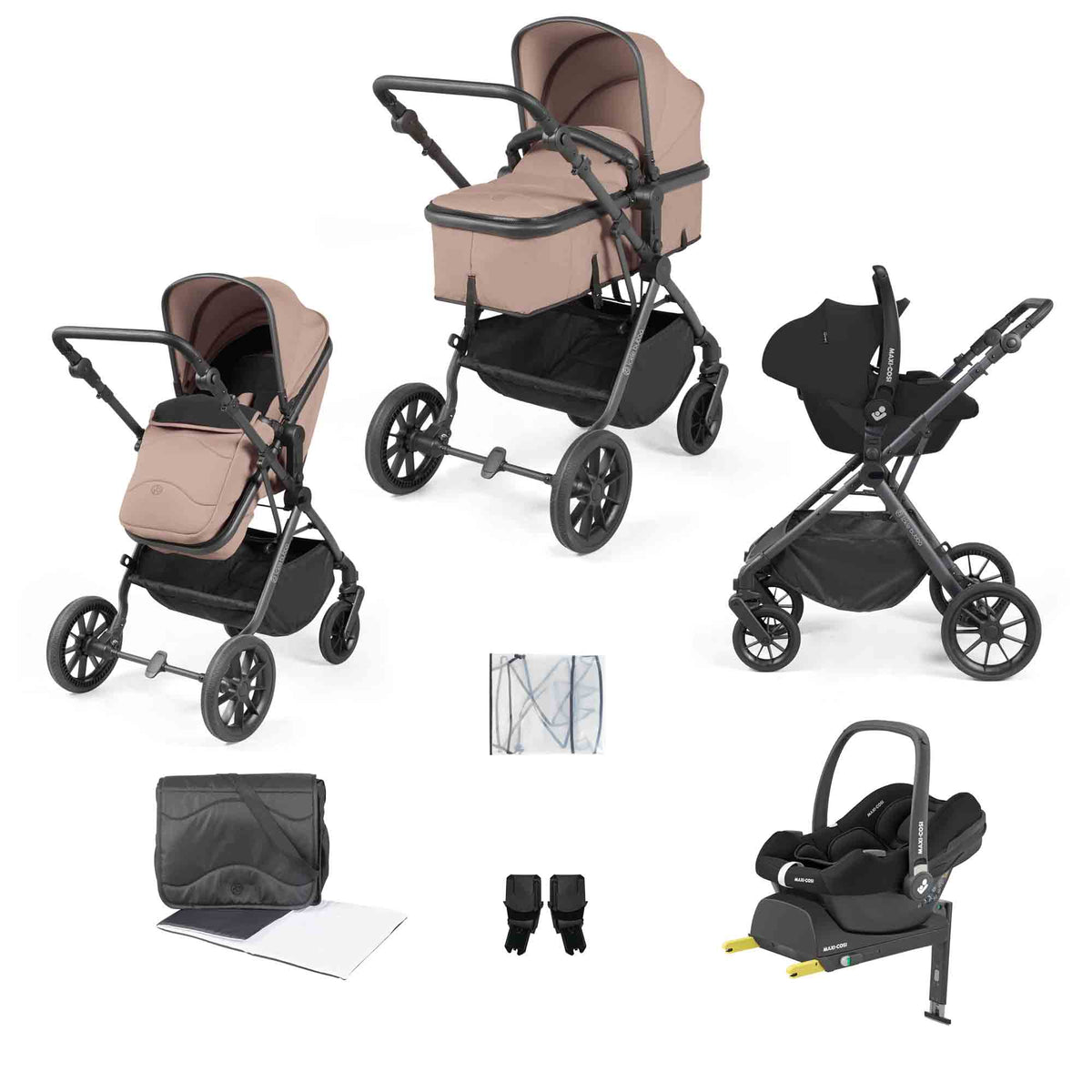 Cosmo 9 Piece Travel System with Maxi-Cosi Cabriofix i-Size Car Seat & ISOFIX Base