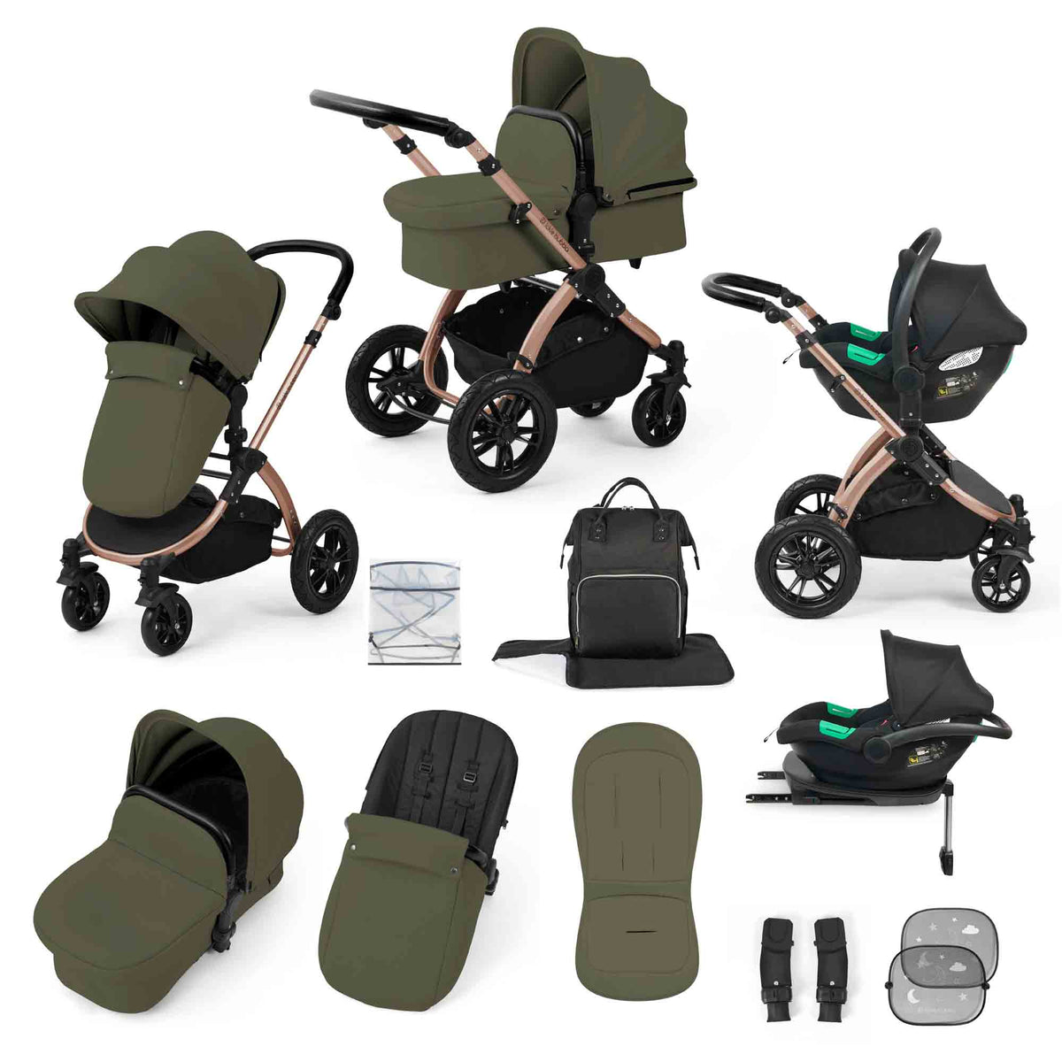 Stomp Luxe All in One Cirrus i-Size Travel System with ISOFIX Base