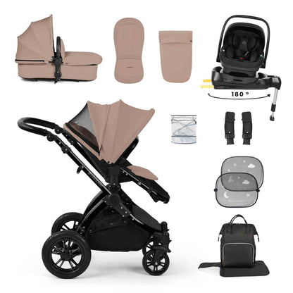 Stomp Luxe 12 Piece Travel System with i-Size Nimbus 180° Spin Car Seat & ISOFIX Base