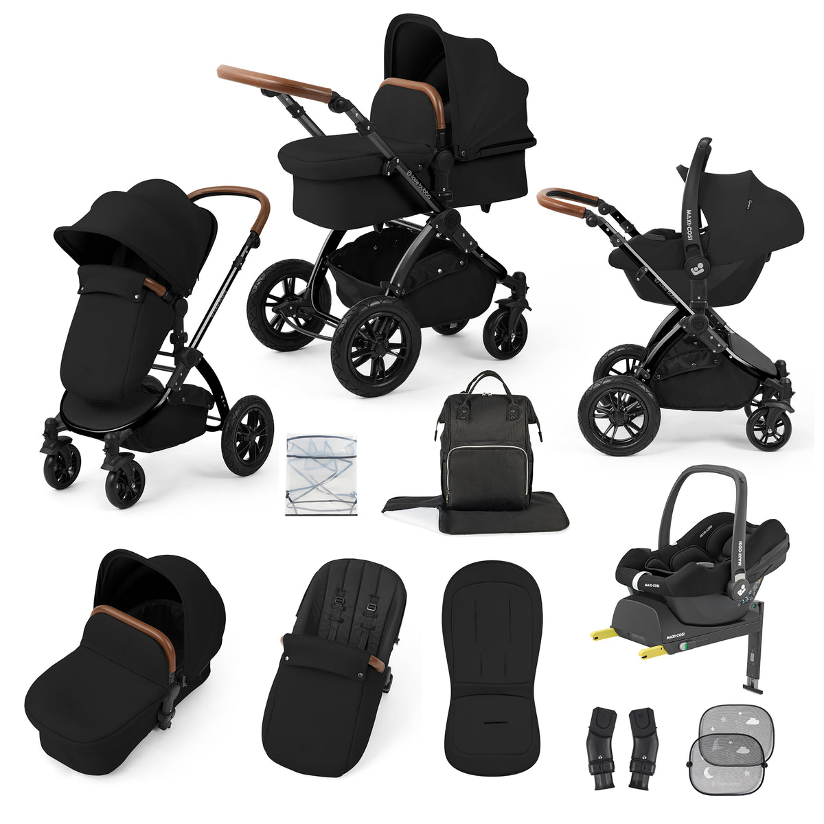 Stomp Luxe 12 Piece Travel System with Maxi-Cosi Cabriofix i-Size Car Seat & ISOFIX Base