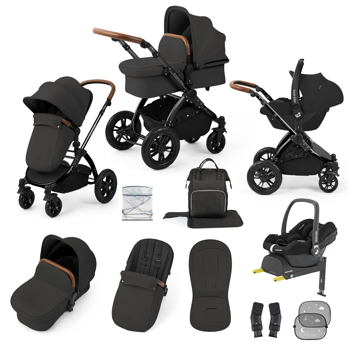Stomp Luxe 12 Piece Travel System with Maxi-Cosi Cabriofix i-Size Car Seat & ISOFIX Base