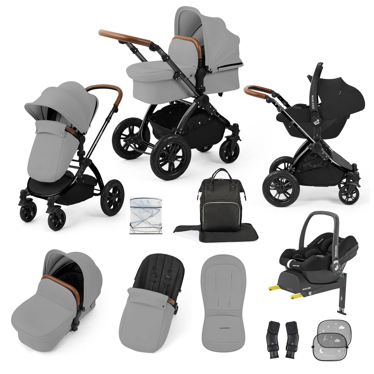 Stomp Luxe 12 Piece Travel System with Maxi-Cosi Cabriofix i-Size Car Seat & ISOFIX Base