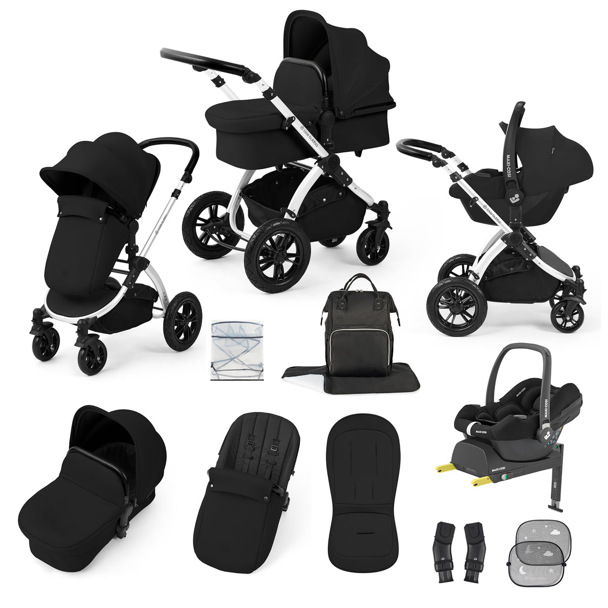 Stomp Luxe 12 Piece Travel System with Maxi-Cosi Cabriofix i-Size Car Seat & ISOFIX Base