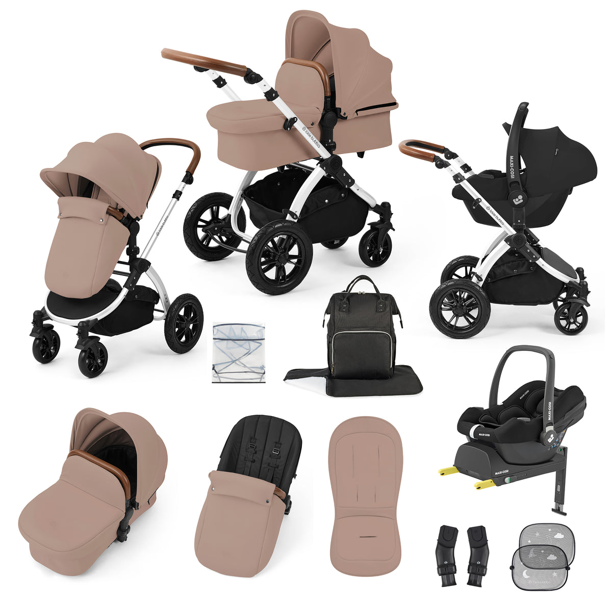 Stomp Luxe 12 Piece Travel System with Maxi-Cosi Cabriofix i-Size Car Seat & ISOFIX Base