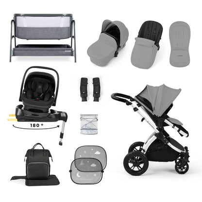 Stomp Luxe All-in-One 180° Spin I-Size Travel System With Isofix Base (Nimbus) and Bubba&Me