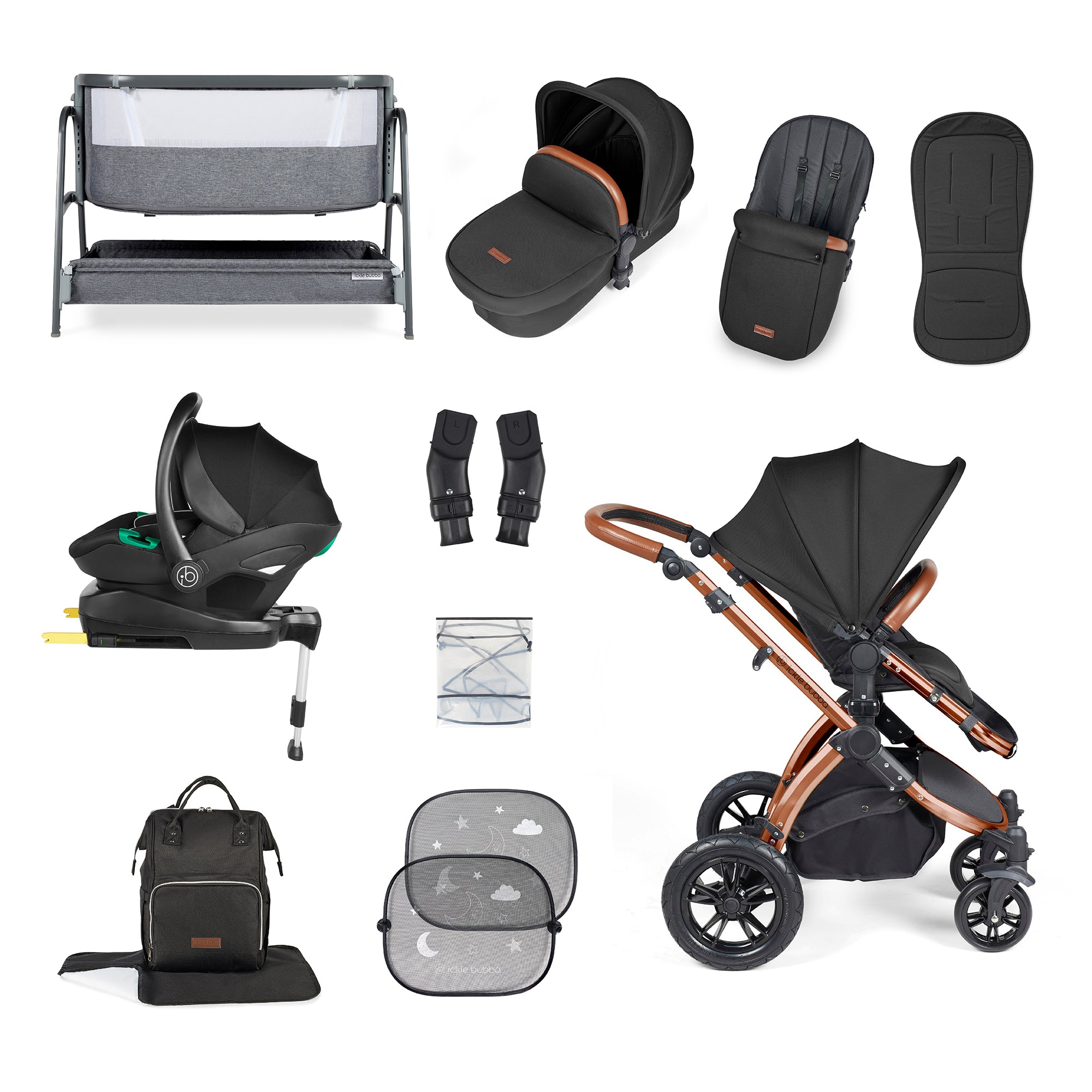 Stomp Luxe All-in-One I-Size Travel System With Isofix Base and Bubba&Me