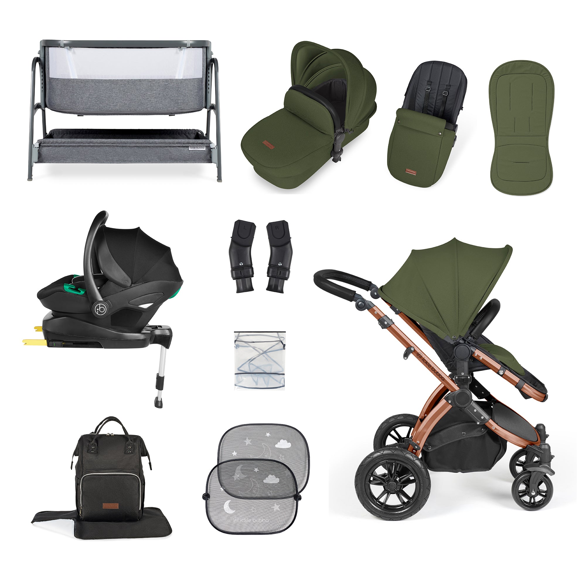 Stomp Luxe All-in-One I-Size Travel System With Isofix Base and Bubba&Me
