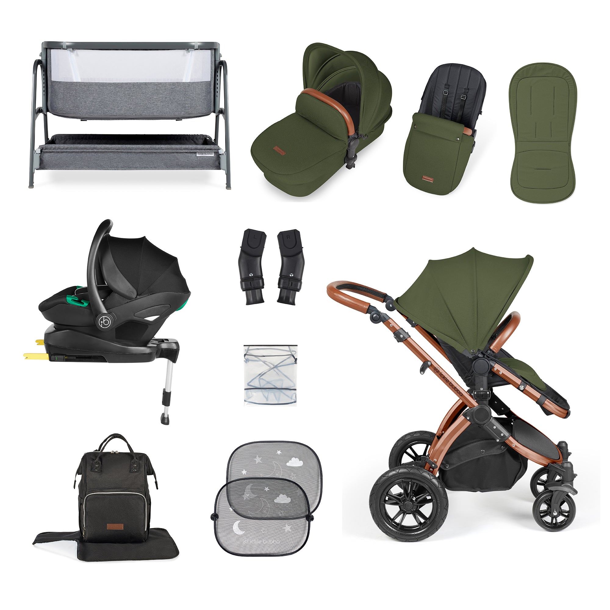 Stomp Luxe All-in-One I-Size Travel System With Isofix Base and Bubba&Me
